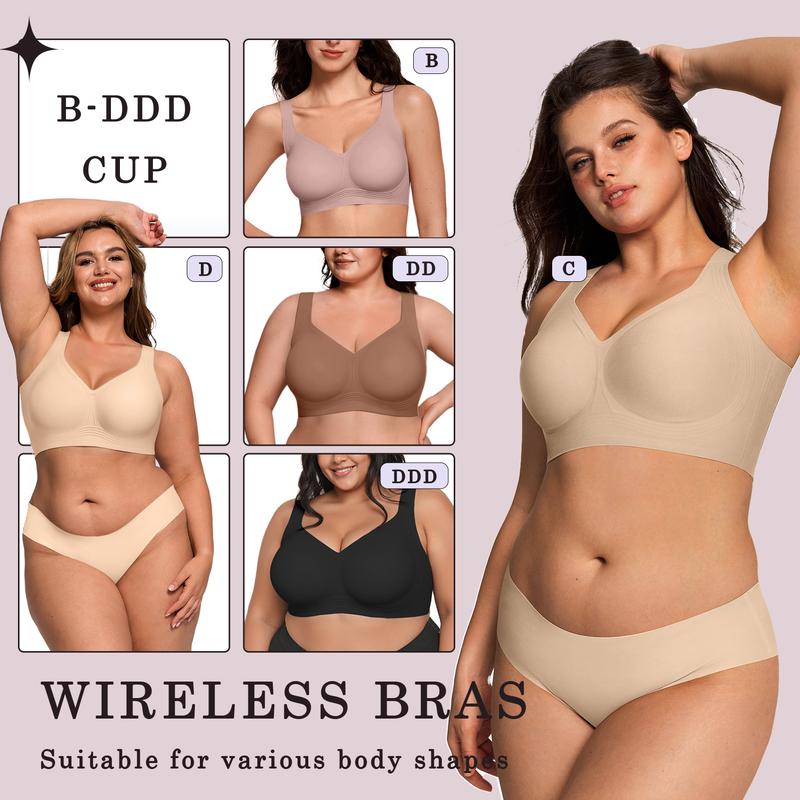 Seamless Full Coverage Jelly Push Up Wireless Bra