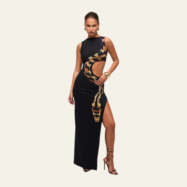 VENICE MAXIKLEID MIT AUSSCHNITT