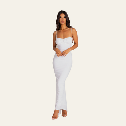 ST TROPEZ RÜCKENFREIES KLEID MIT RÜSCHEN