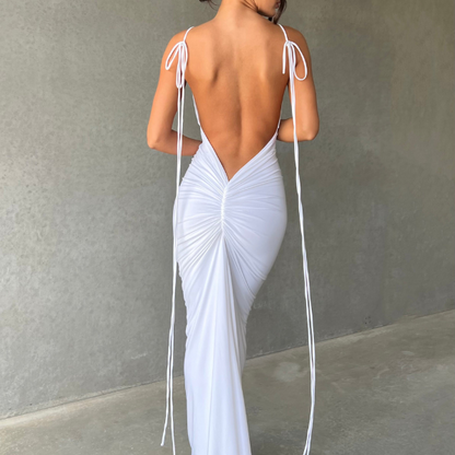 ST TROPEZ RÜCKENFREIES KLEID MIT RÜSCHEN