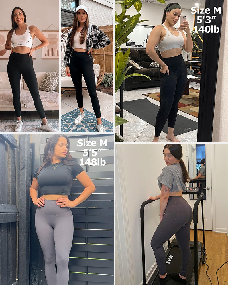 Tummy Control Butt Lifting Seamless Leggings with Pockets Squat Proof