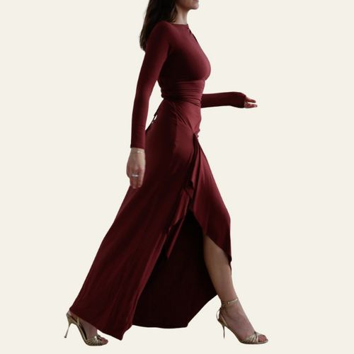 ROBE LONGUE À MANCHES LONGUES VENICE