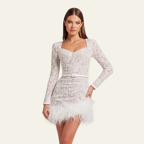 CAPRI FEATHER LACE DRESS