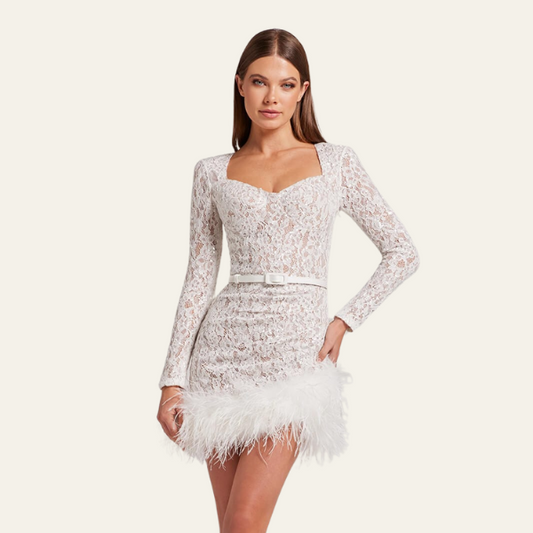 CAPRI FEATHER LACE DRESS