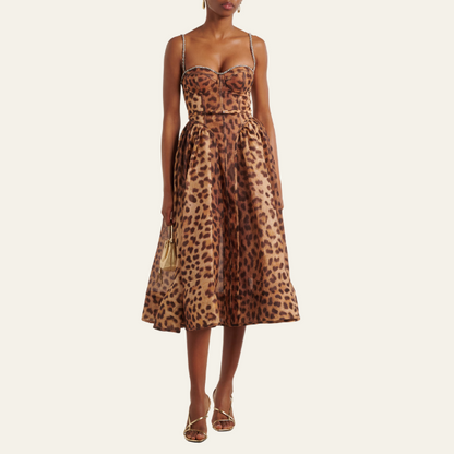 MONACO LEOPARD KORSETTKLEID