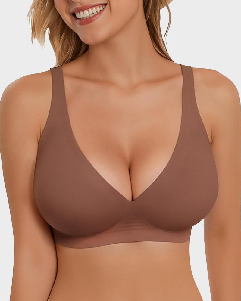 Seamless Deep V Jelly Push-Up Wireless Bra