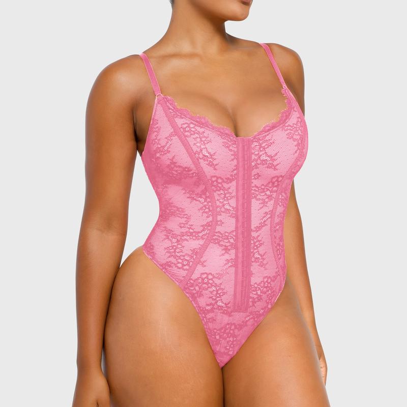 Lace Glamour Thong Hourglass Bodysuit