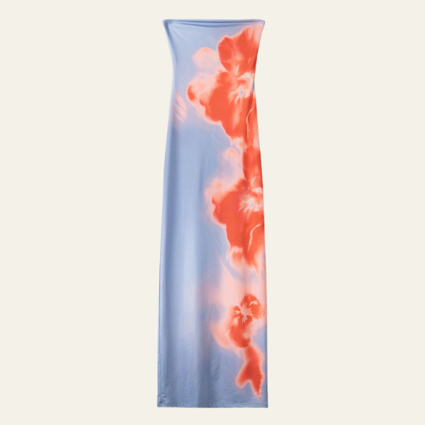 CAPRI STRAPLESS FLOWER DRESS