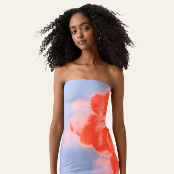 CAPRI STRAPLESS FLOWER DRESS