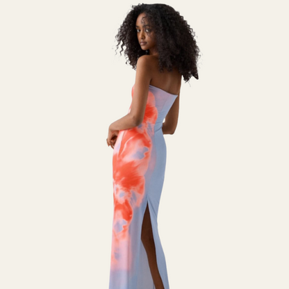 CAPRI STRAPLESS FLOWER DRESS