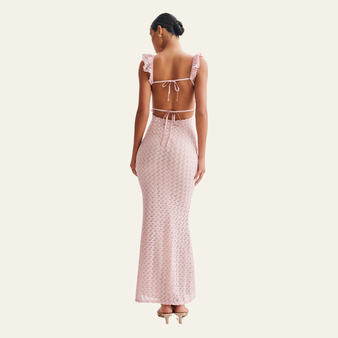 Maxikleid aus venezianischer Spitze