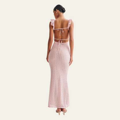 Maxikleid aus venezianischer Spitze