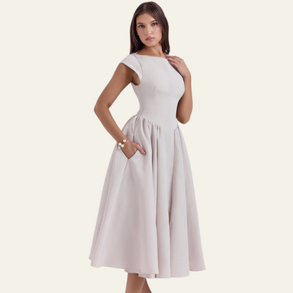 VIENNA SATIN MIDI DRESS