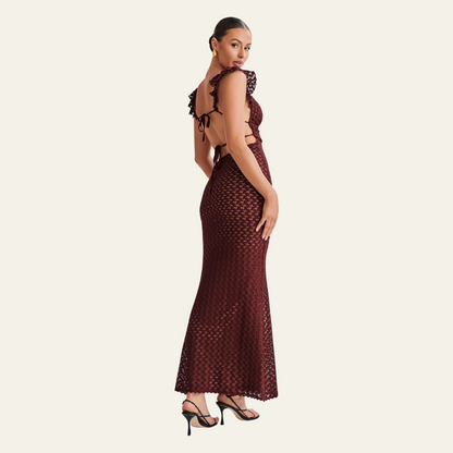 Maxikleid aus venezianischer Spitze
