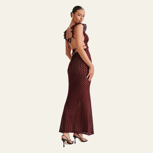 Maxikleid aus venezianischer Spitze
