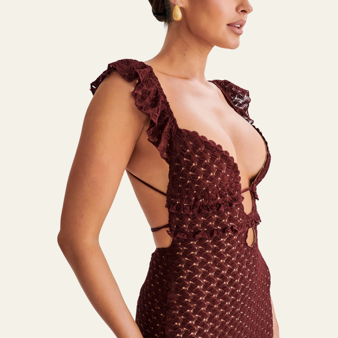 Maxikleid aus venezianischer Spitze