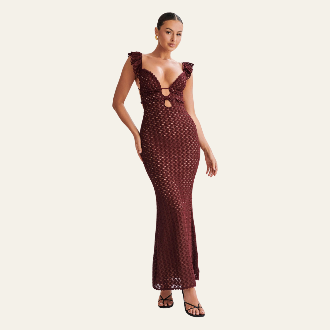 Maxikleid aus venezianischer Spitze