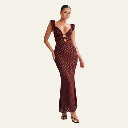 Maxikleid aus venezianischer Spitze