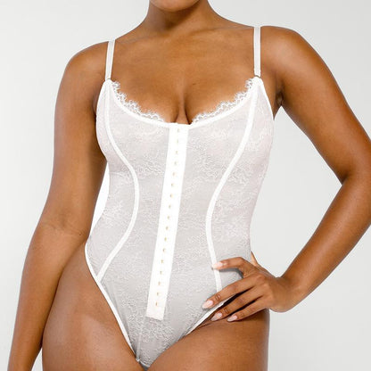 Lace Glamour Thong Hourglass Bodysuit