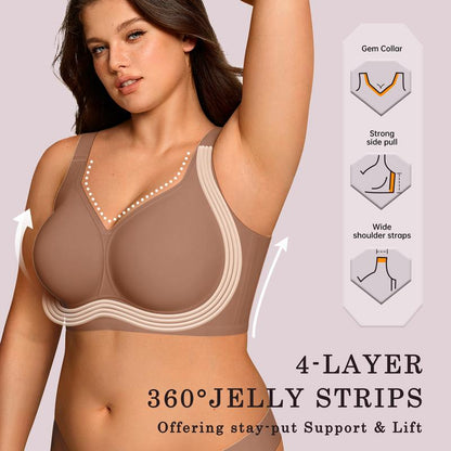 Seamless Full Coverage Jelly Push Up Wireless Bra