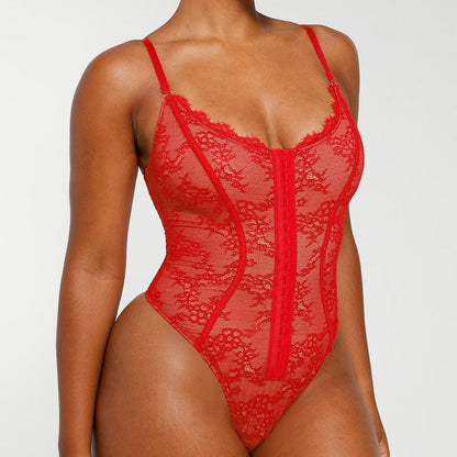 Lace Glamour Thong Hourglass Bodysuit