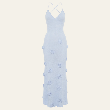 TUSCANY CROCHET FLOWER MAXI DRESS
