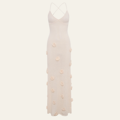 TUSCANY CROCHET FLOWER MAXI DRESS