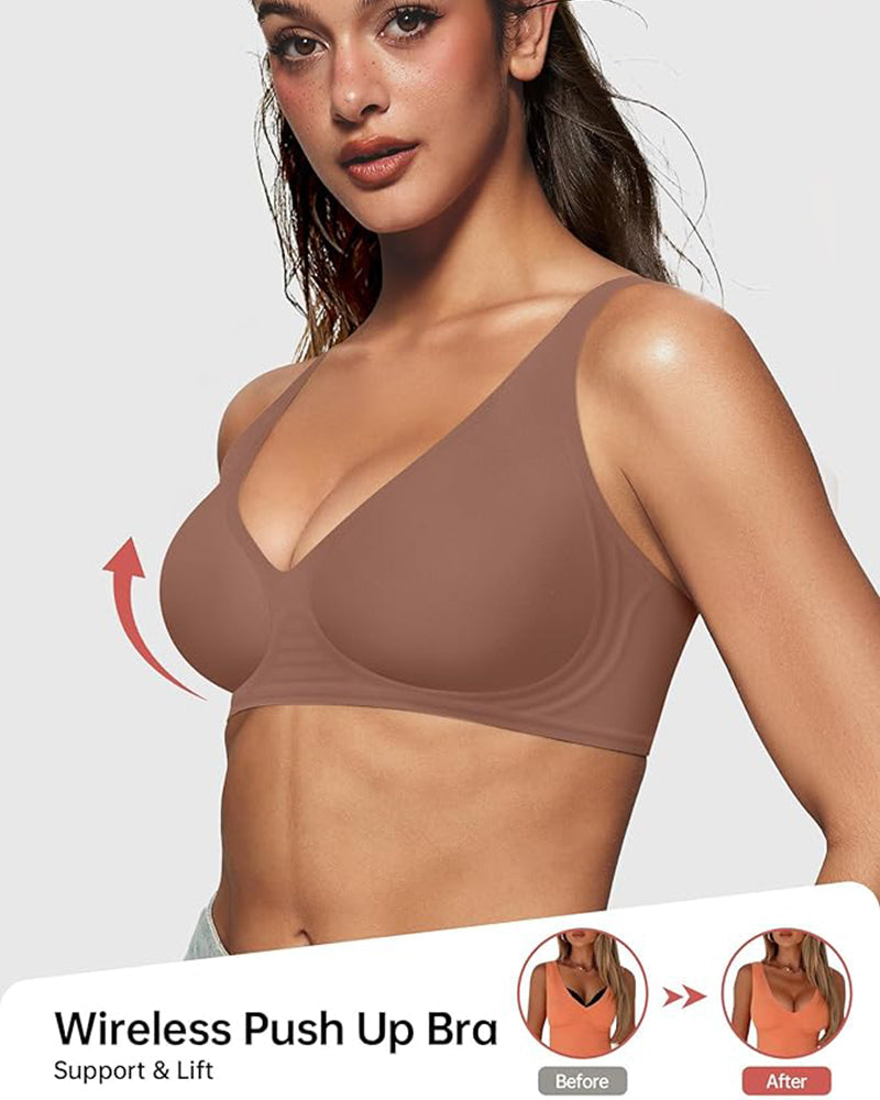 Seamless Deep V Jelly Push-Up Wireless Bra