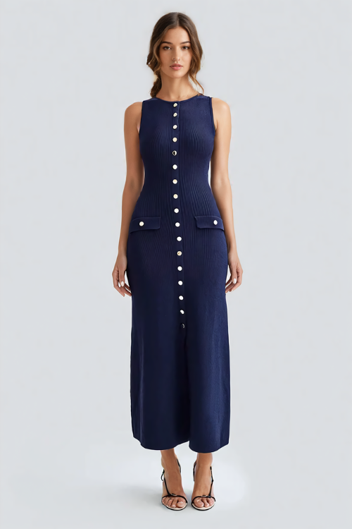 PARIS MAXIKLEID MIT KNÖPFEN