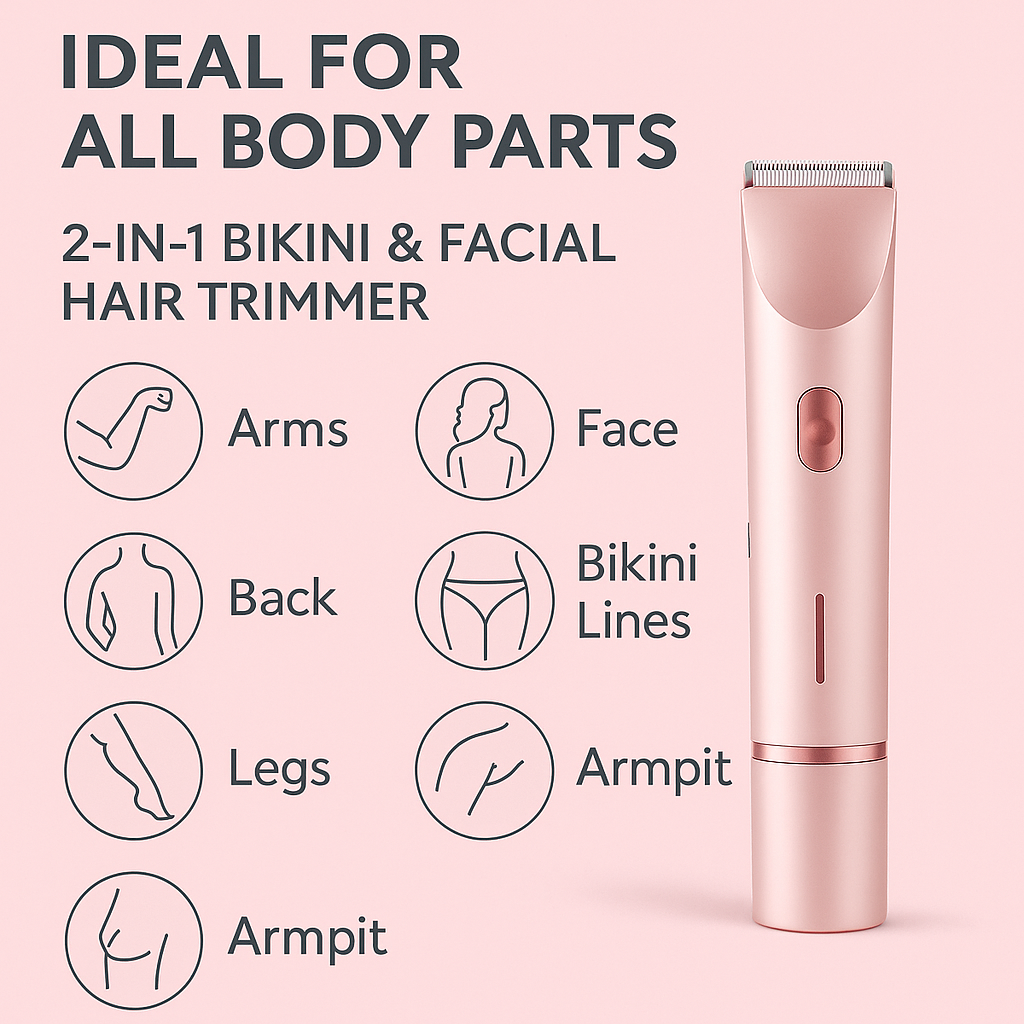 AuraSkin™ - 2 in 1 Painless Bikini & Facial Hair Trimmer