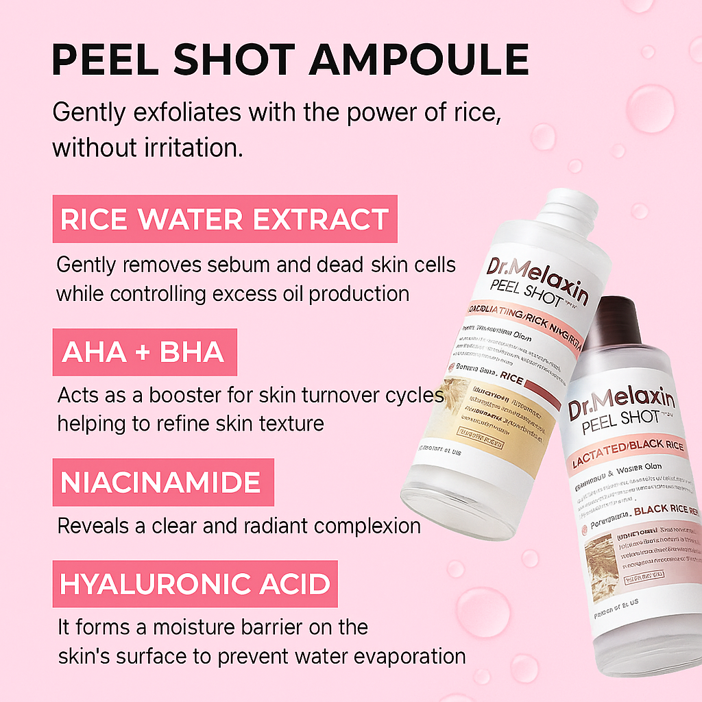 Glow Skin™- Peel Shot Glow Black & White Rice Ampoule