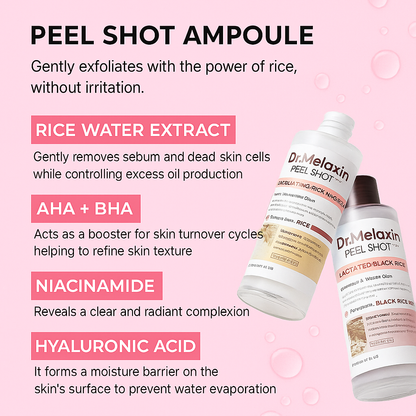 Glow Skin™- Peel Shot Glow Black & White Rice Ampoule