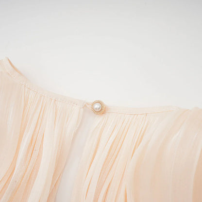 Full Pleated Ruffled Mini Dress