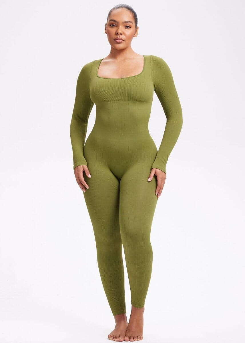 Snatching Jumpsuit Long Sleeve - She's Waisted