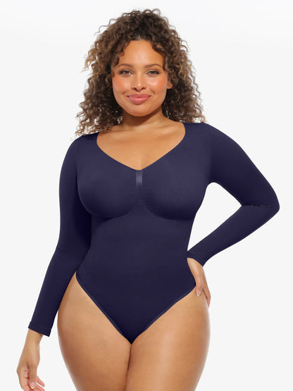 Seamless Supportive Long Sleeve Tummy Control Bodysuit