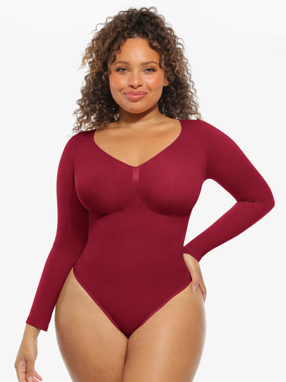 Seamless Supportive Long Sleeve Tummy Control Bodysuit