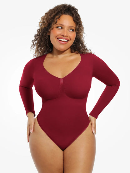 Seamless Supportive Long Sleeve Tummy Control Bodysuit