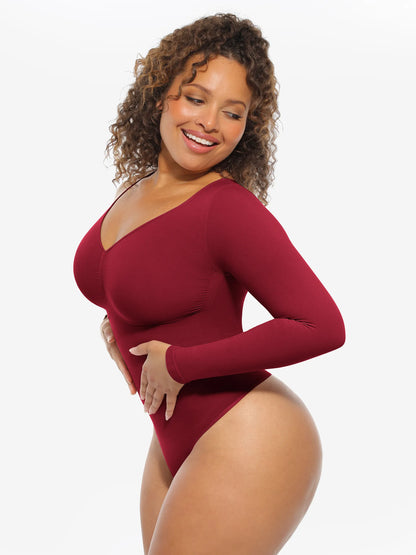 Seamless Supportive Long Sleeve Tummy Control Bodysuit