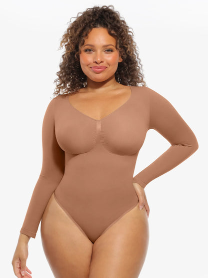 Seamless Supportive Long Sleeve Tummy Control Bodysuit