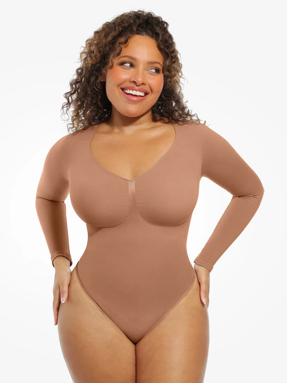 Seamless Supportive Long Sleeve Tummy Control Bodysuit
