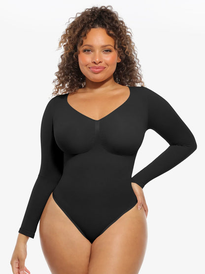 Seamless Supportive Long Sleeve Tummy Control Bodysuit