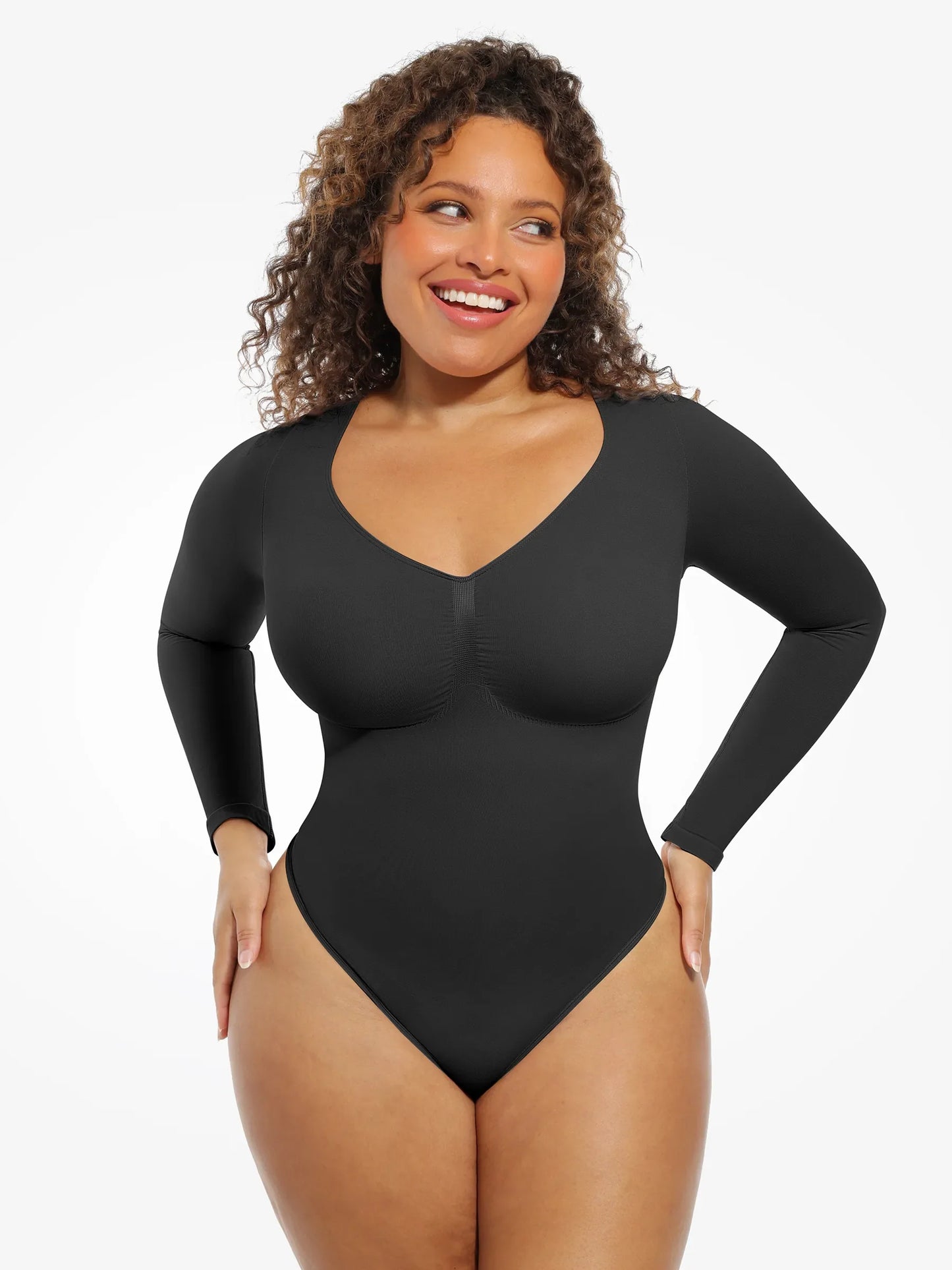 Seamless Supportive Long Sleeve Tummy Control Bodysuit