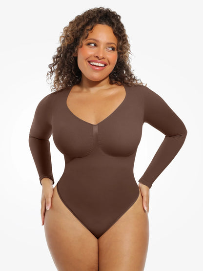 Seamless Supportive Long Sleeve Tummy Control Bodysuit