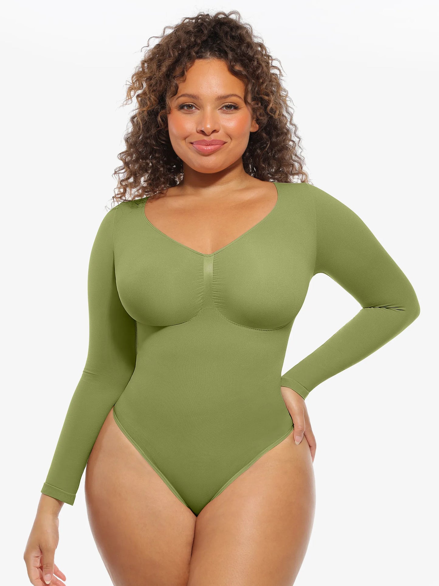 Seamless Supportive Long Sleeve Tummy Control Bodysuit