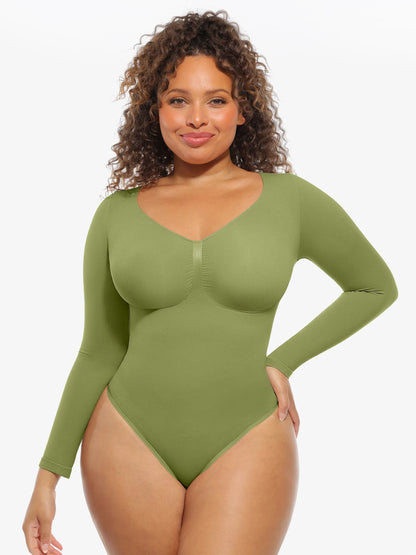 Seamless Supportive Long Sleeve Tummy Control Bodysuit