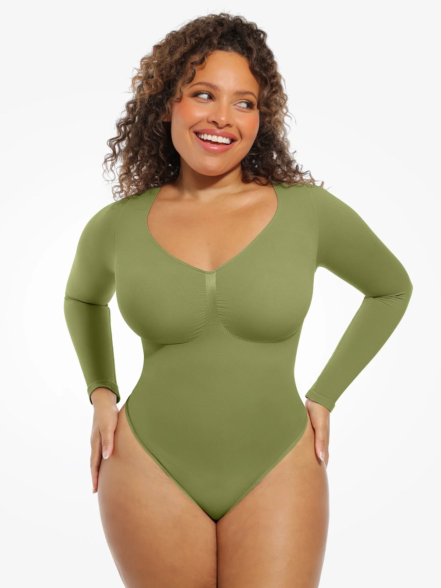 Seamless Supportive Long Sleeve Tummy Control Bodysuit