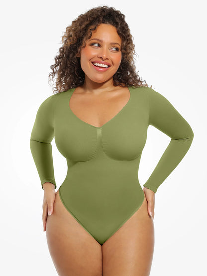 Seamless Supportive Long Sleeve Tummy Control Bodysuit