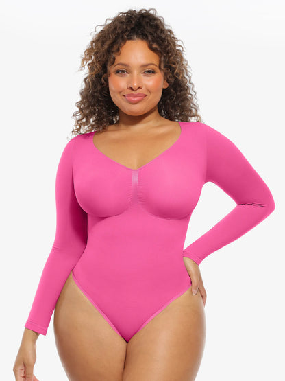 Seamless Supportive Long Sleeve Tummy Control Bodysuit