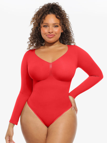 Seamless Supportive Long Sleeve Tummy Control Bodysuit