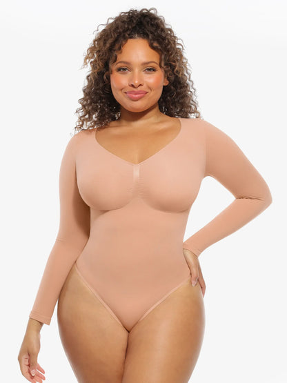 Seamless Supportive Long Sleeve Tummy Control Bodysuit
